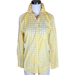 J. Crew Factory Yellow Gingham Button Down Shirt